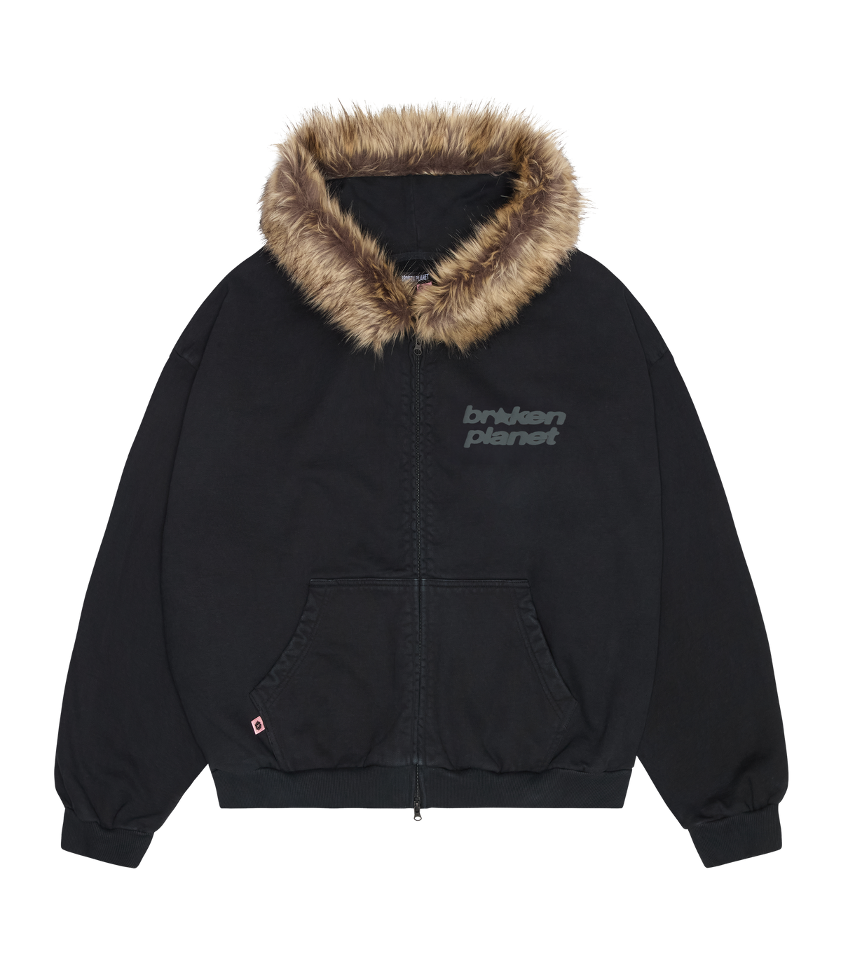 Star Logo Fur Zip-Up Hoodie